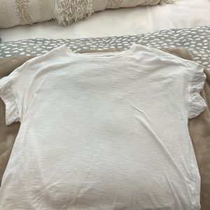 White cute tshirt with eyelet sleeves